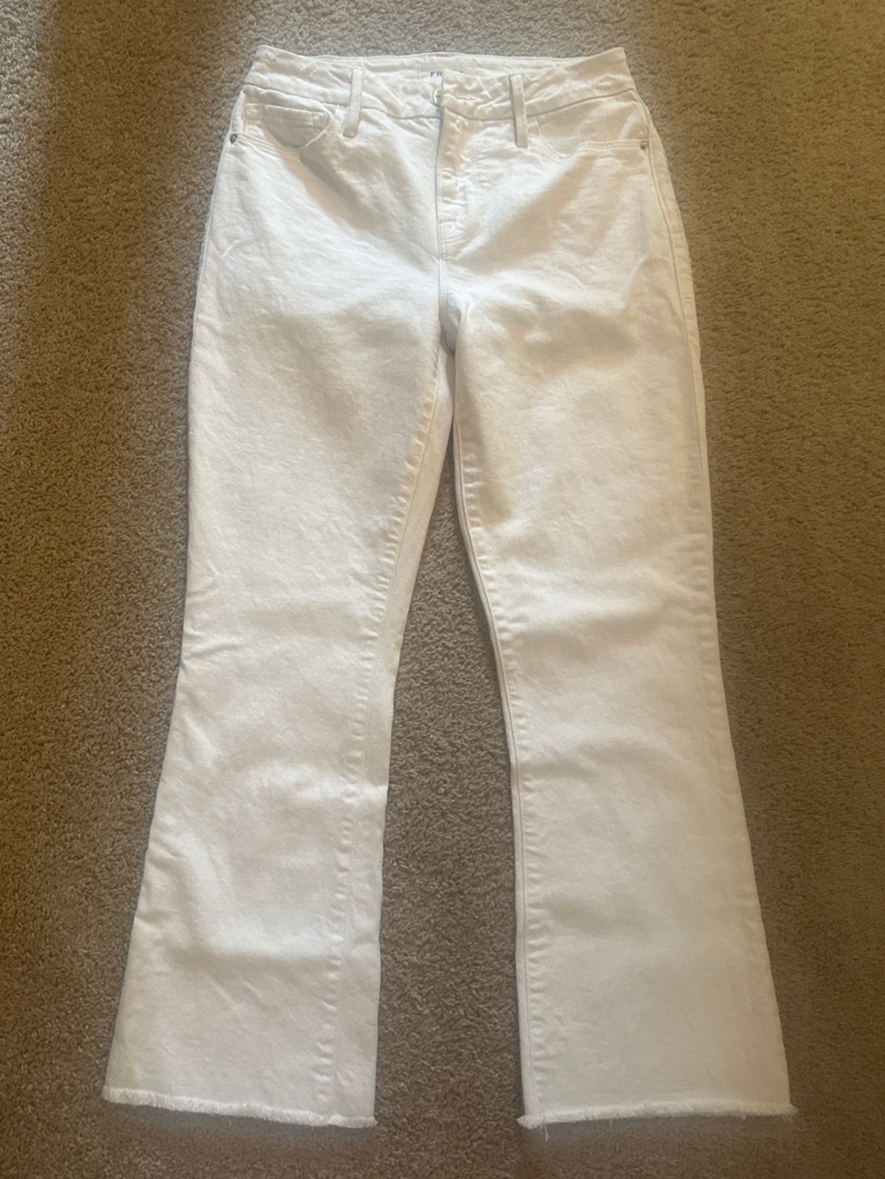FRAME Le Crop Mini Boot White Denim - size 26